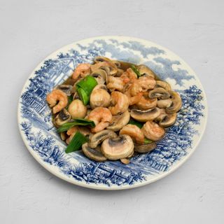 gambas con champiñones