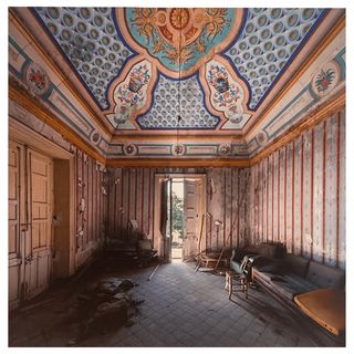 Strisce rosse: Stampa su dibond Carlo Arancio 30 x 30 cm