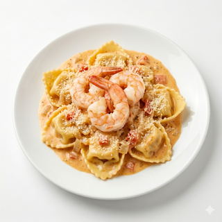 Tortelloni De Vieiras Con Salsa De Langostinos