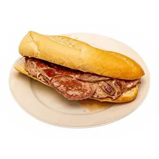 Bocadillo De Lomo Con Queso Y Pimientos