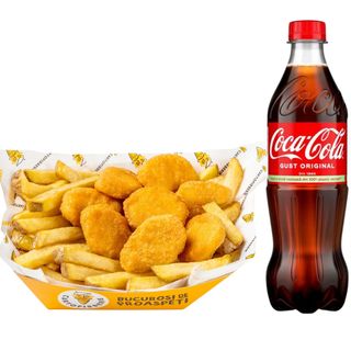 Cartofi cu Nuggets Pui Large + Coca Cola