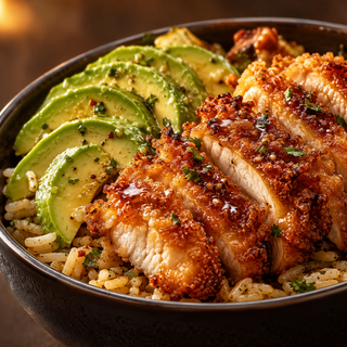 450° Bowl de Pollo Crujiente y Aguacate