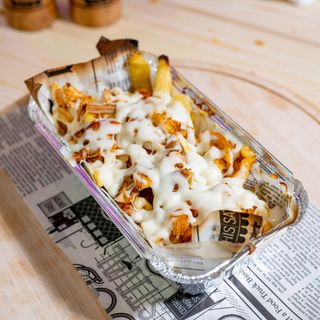 Cartofi cu carne de pui rotisata + 2 Clatite