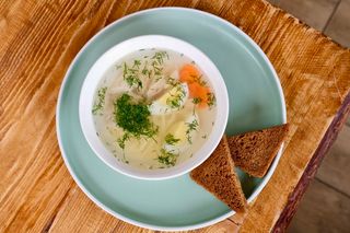 Chicken soup with homemade noodles
