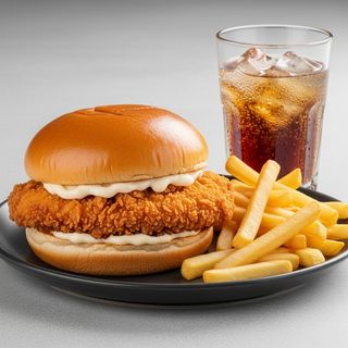 Chicken Burger + patatine + bibita a scelta