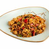 Теппаньяки с курицей и черными бобами