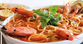 Esparguete com Gambas