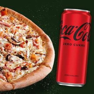 Zestaw mała Capricciosa na grubym cieście + Coca-Cola Zero 0,33L