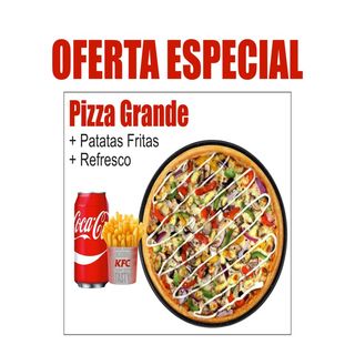 Pizza Grande + Patatas Fritas + Refresco