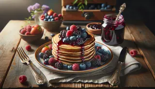 Home made wild forest gem pancakes