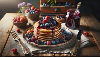 Home made wild forest gem pancakes