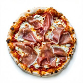 Pizza con crudo, speck e mascarpone