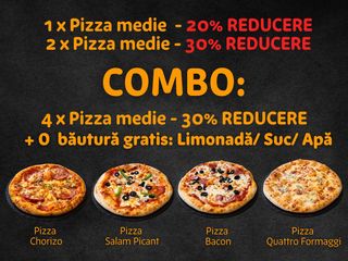 Combo 2 pizza la alegere