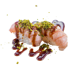 Nigiri de salmón flameado (2 pzs.)