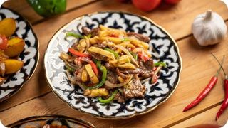 Говядина фри с овощами