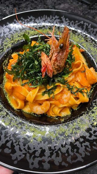 Tagliatelle cu creveţi