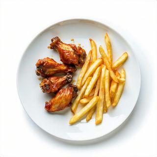 Alette di pollo e patatine - 4 pezzi