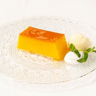 Tocino de cielo al PX con crema helada de vainilla