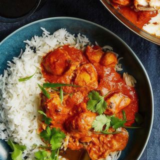 POLLO AL CURRY + ARROZ BLANCO