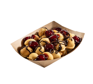 Mini gogoși cu gem de vișine și ciocolată