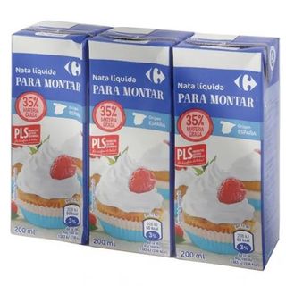 Nata Liquida para Montar Carrefour Pack 3x200 Ml.