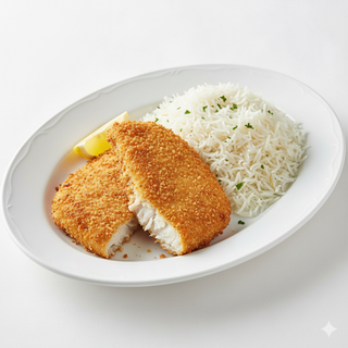 Filetes De Peixe Panados Com Arroz