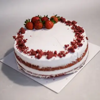 Tarta de vainilla con frutos rojos