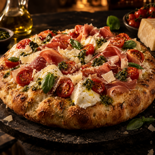 Focaccia de Búfala y Jamón de Parma 450°