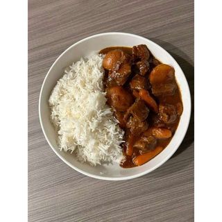 Beef Stew, Rice + Greens