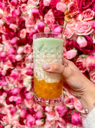 Tropical matcha latte