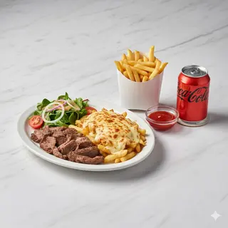 Menú plato con queso gratinado