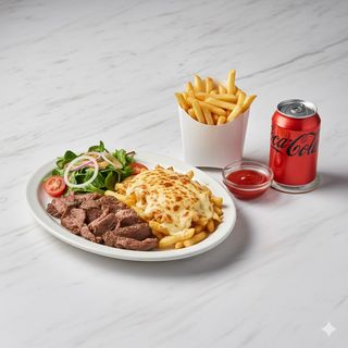 Menú plato con queso gratinado