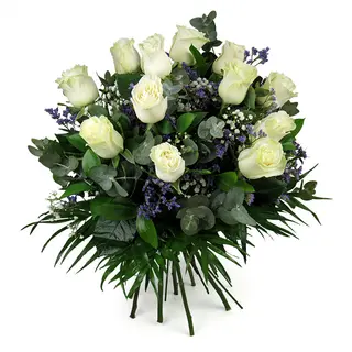 RAMO DE 12 ROSAS BLANCAS