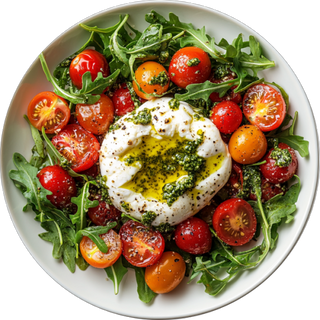  SALADE BURRATA À LA ROQUETTE 
