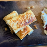 ბლინები ხაჭოთი და მარილიანი კარამელით/Pancakes with cottage cheese and salted caramel