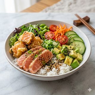 Bowl Tataki De Salmón