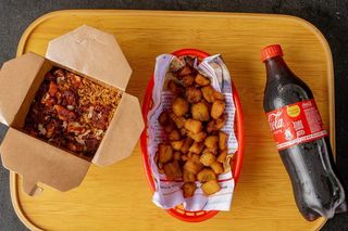 Signature Jollof Rice (Medium) + a side + drink