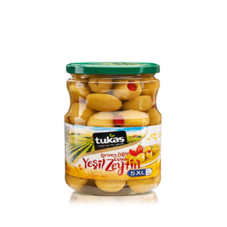 Oliwki Zielone z Pestkami Paprykowy Tukas 720g