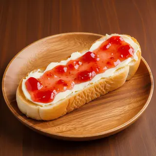 Tostada con mantequilla y mermelada