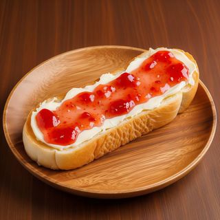 Tostada con mantequilla y mermelada