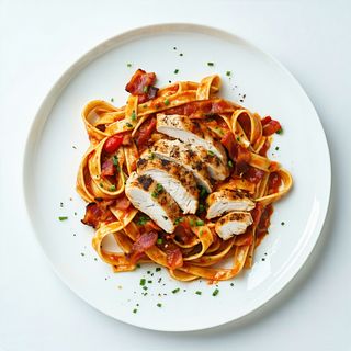 Pollo con tagliatelle
