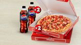 2 Pizzas medianas masa fina (2ing) + 2 bebidas de 50 cl