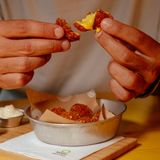 Pickle and cheese bites