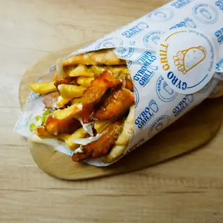 Fried Chicken Tenders - Pita Gyro con tiras de pollo fritas