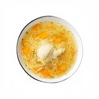 Sopa de fideos con pollo
