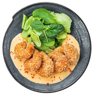 Креветки панко з сирним соусом