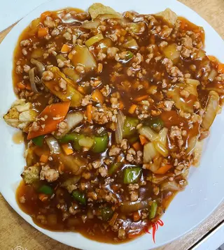 157. Berenjenas Fritas Con Carne Estilo Chino