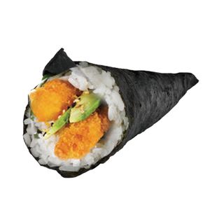 Uramaki de tempura langostino aguacate
