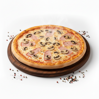 Pizza cu sunca si ciuperci