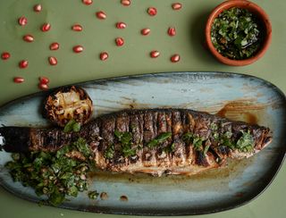 სიბასი ჩიმი ჩურის სოუსით გრილზე